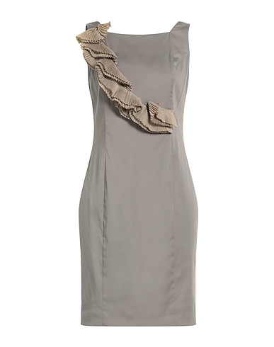 HANITA Sheath dress Khaki 54% Polyester, 42% Cotton, 4% Elastane