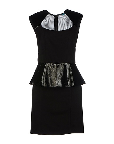 ALICE + OLIVIA Sheath dress Black 74% Rayon, 20% Nylon, 6% Elastane, Lambskin