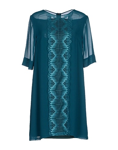 HANITA Short dress Deep teal 100% Polyester, Elastane