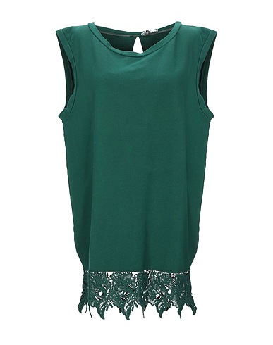 CYCLE Short dress Green 96% Cotton, 4% Elastane