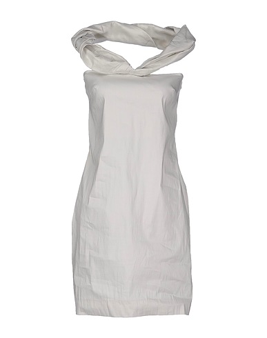 ANNARITA N Short dress Grey 83% Ramie, 13% Polyamide, 4% Elastane