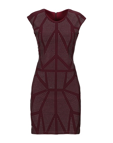 PHILIPP PLEIN Short dress Burgundy 70% Viscose, 22% Polyester, 8% Elastane