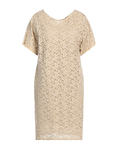 SIVIGLIA Short dress Beige 98% Cotton, 2% Elastane