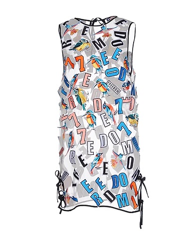 MSGM Short dress Light grey 100% Silk