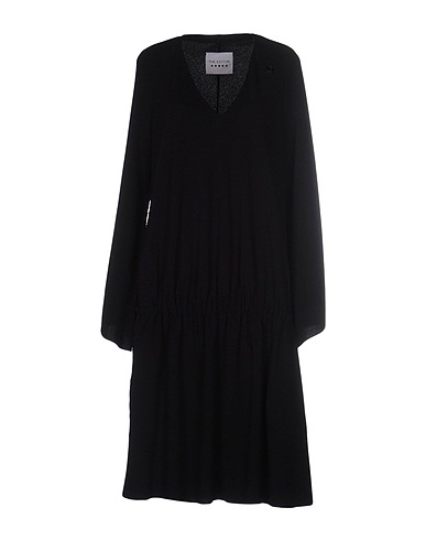 THE EDITOR Vestito midi Nero 98% Poliestere, 2% Elastan
