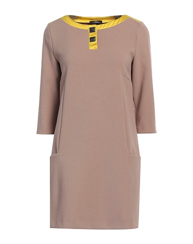 BYBLOS Short dress Taupe 63% Polyester, 33% Viscose, 4% Elastane, Acetate