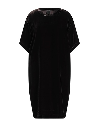 ASPESI Short dress Dark brown 82% Viscose, 18% Silk
