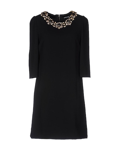 DOLCE&GABBANA Short dress Black 45% Viscose, 42% Acetate, 8% Glass, 3% Elastane, 2% Brass