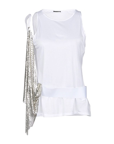 VERSACE Top White 77% Modal, 23% Silk, Metal
