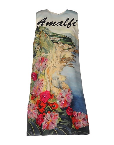 DOLCE&GABBANA Short dress Green 100% Silk