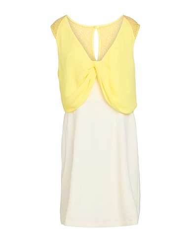 ANNARITA N Short dress Yellow 95% Polyester, 5% Elastane, Cotton