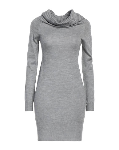 BYBLOS Sheath dress Grey 50% Polyester, 25% Virgin Wool, 15% Silk, 10% Acrylic