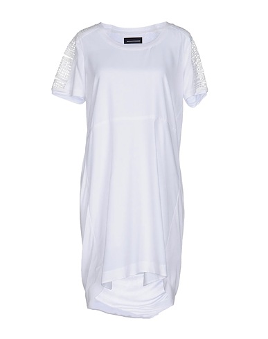 DIESEL BLACK GOLD Vestito corto Bianco 100% Viscosa, Poliestere