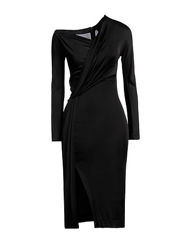 DSQUARED2 Midi dress Black 100% Viscose, Cow leather