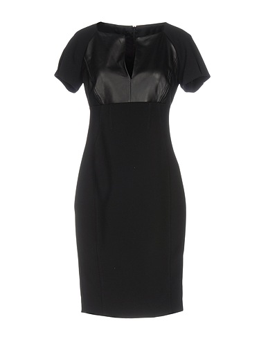 PINKO Short dress Black 81% Polyester, 15% Viscose, 4% Elastane, Lambskin