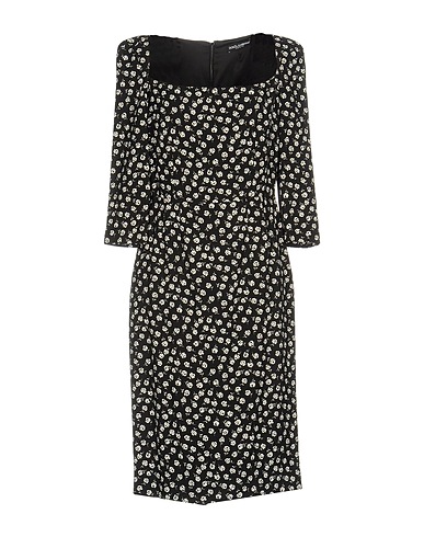 DOLCE&GABBANA Midi-Kleid Schwarz 100% Viskose