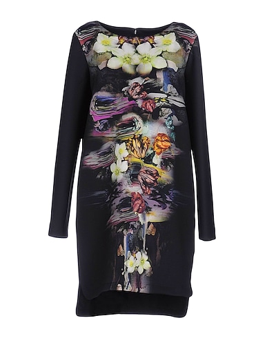 CAVALLI CLASS Short dress Black 94% Polyester, 6% Elastane