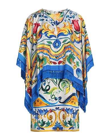 DOLCE&GABBANA Short dress White 93% Silk, 4% Elastane, 3% Viscose