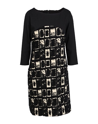 HANITA Short dress Black 95% Polyester, 5% Elastane