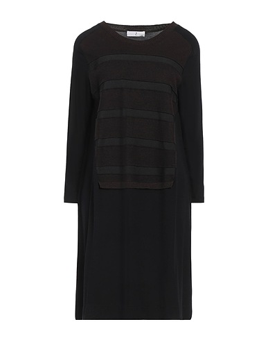 WHYCI Short dress Black 100% Wool, Viscose, Elastane