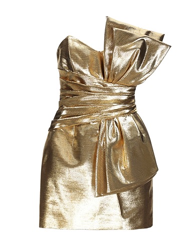 SAINT LAURENT Elegant dress Gold 49% Cotton, 39% Acetate, 12% Polyester, Metallic fibre, Silk