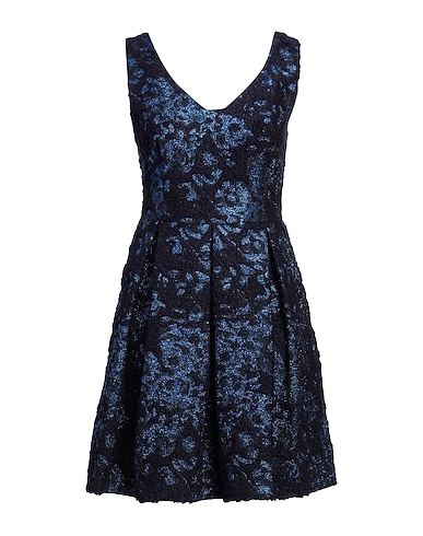 HANITA Pleated dress H COUTURE Midnight blue 40% Acrylic, 40% Polyester, 14% Wool, 6% Nylon