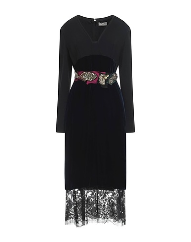 LANVIN Vestido largo Negro 70% Viscosa, 30% Cupro, Lana, Elastán, Otras Fibras