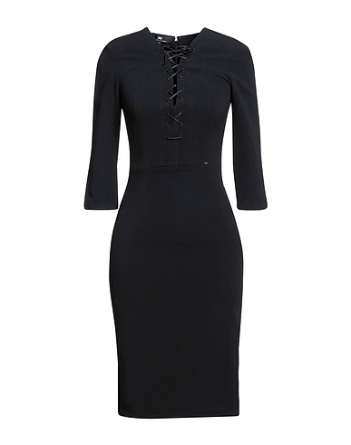 ELISABETTA FRANCHI Midi dress Black 51% Viscose, 46% Acetate, 3% Elastane