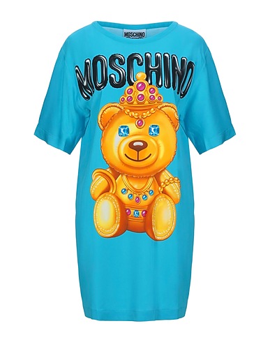 MOSCHINO Short dress Turquoise 99% Rayon, 1% Other Fibres