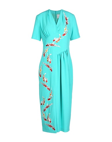STELLA JEAN Vestito midi Verde chiaro 96% Poliestere, 4% Elastan
