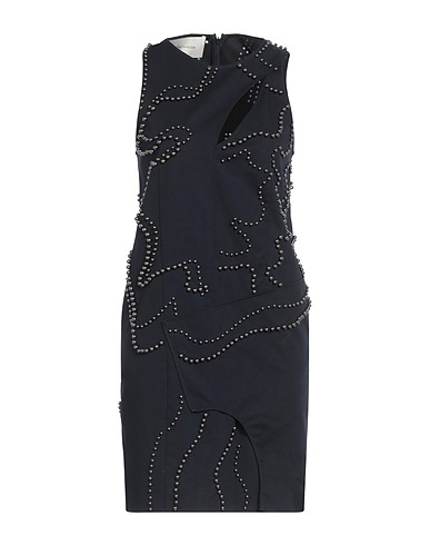 CEDRIC CHARLIER Elegant dress Midnight blue 97% Cotton, 3% Other Fibres