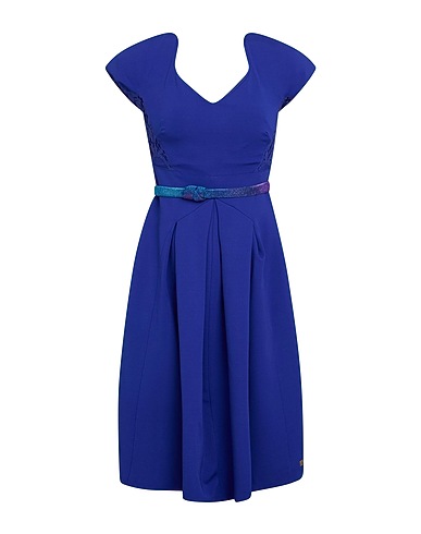 VDP COLLECTION Short dress Bright blue 68% Viscose, 28% Polyamide, 4% Elastane
