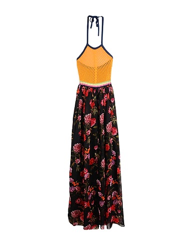 GUESS Langes Kleid Orange 100% Polyester, Baumwolle