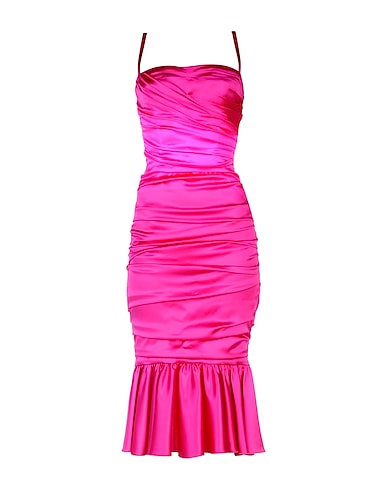 DOLCE&GABBANA Vestito midi Fucsia 96% Seta, 4% Elastan