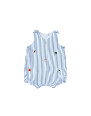 DOLCE&GABBANA Baby jumpsuit  Sky blue 99% Cotton, 1% Elastane