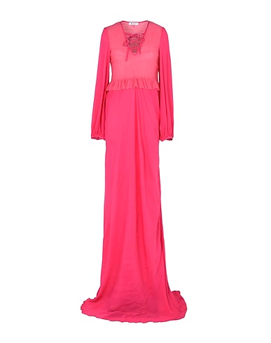 DONDUP Long dress Fuchsia 100% Silk
