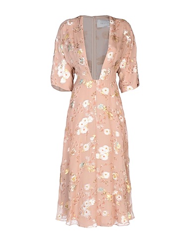 VALENTINO GARAVANI Midi dress Blush 100% Silk, Polyester, Metallic fiber, Acrylic