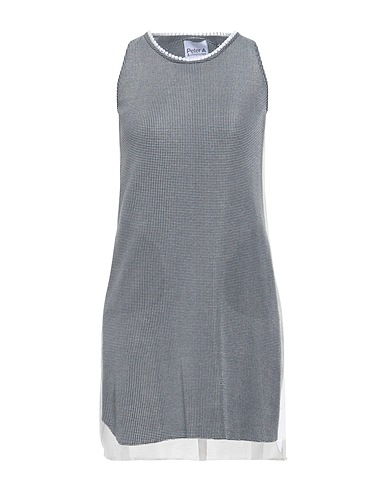 PETER A & CHRONICLES Short dress Midnight blue 75% Cotton, 20% Viscose, 5% Silk