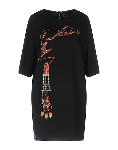 PHILIPP PLEIN Short dress Black 96% Viscose, 4% Elastane