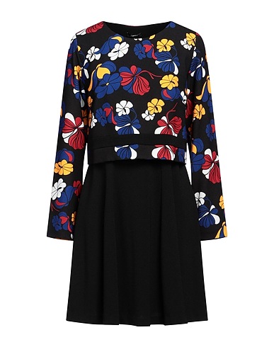 HANITA Short dress Black 97% Polyester, 3% Elastane