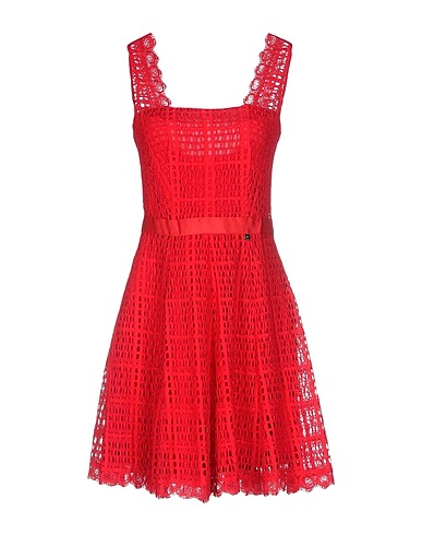 LIU •JO Kurzes Kleid Rot 43% Polyamid, 30% Baumwolle, 27% Polyester