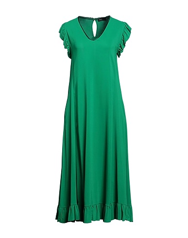 TWINSET Long dress Emerald green 95% Viscose, 5% Elastane