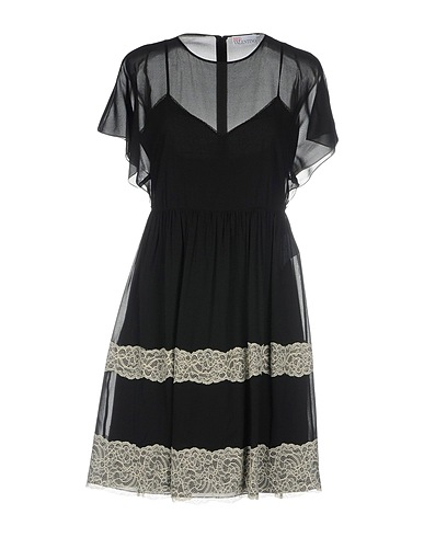 REDValentino Short dress Black 91% Silk, 9% Elastane, Polyamide