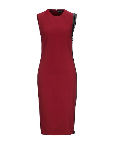 TOM FORD Midi dress Burgundy 75% Viscose, 17% Polyamide, 8% Elastane, Lambskin