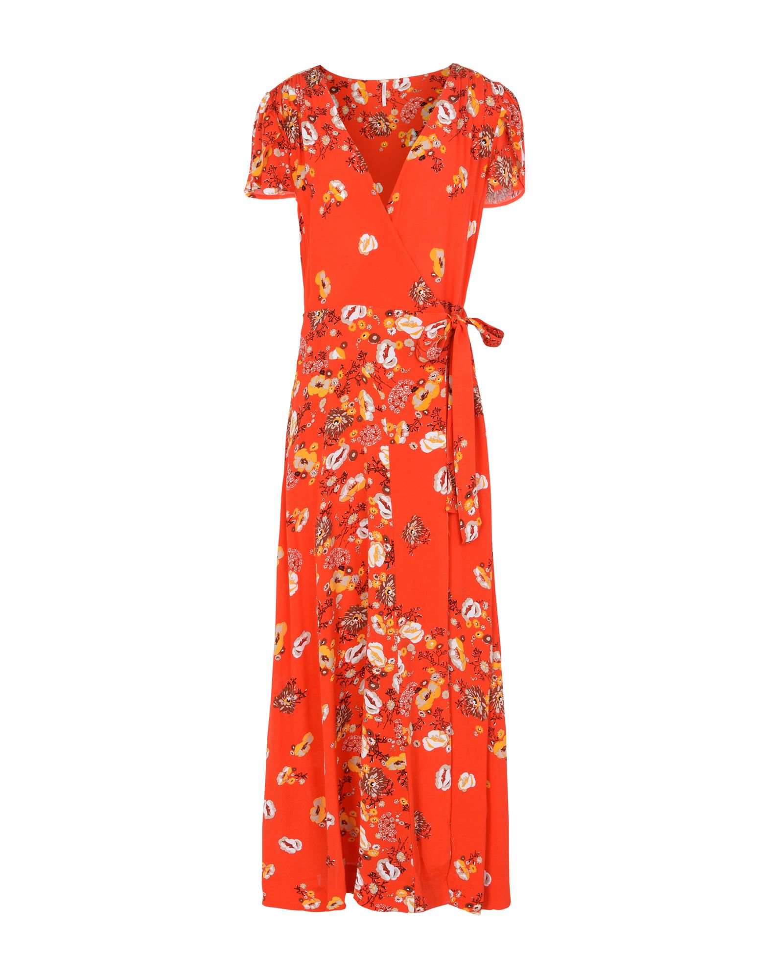 free people red wrap dress