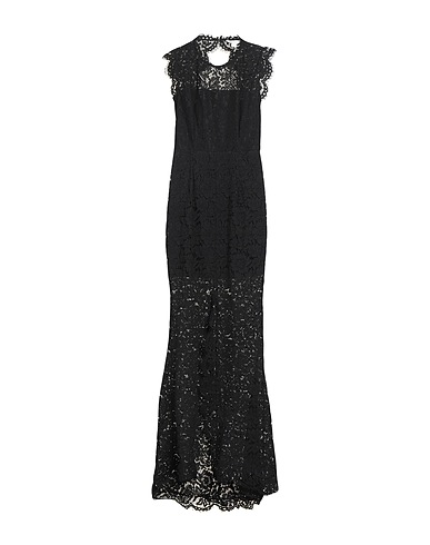 RACHEL ZOE ロングワンピース・ドレス ブラック コットン 35% / ナイロン 34% / レーヨン 31% / ポリエステル