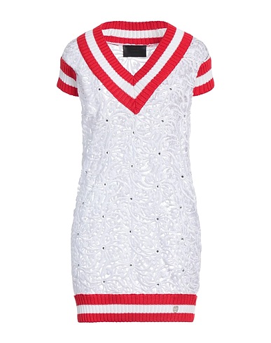 PHILIPP PLEIN Sheath dress Red 60% Polyester, 40% Cotton