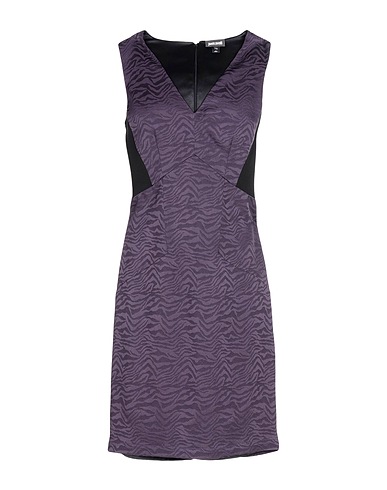 JUST CAVALLI Short dress Dark purple 70% Acetate, 30% Viscose, Polyamide, Elastane, Polyester