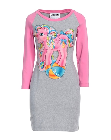 MOSCHINO Short dress Grey 97% Cotton, 3% Other Fibres
