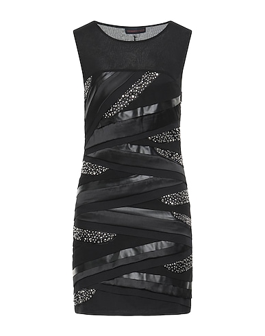 TRUSSARDI JEANS Короткие платья NERO 90% Полиэстер, 10% Хлопок